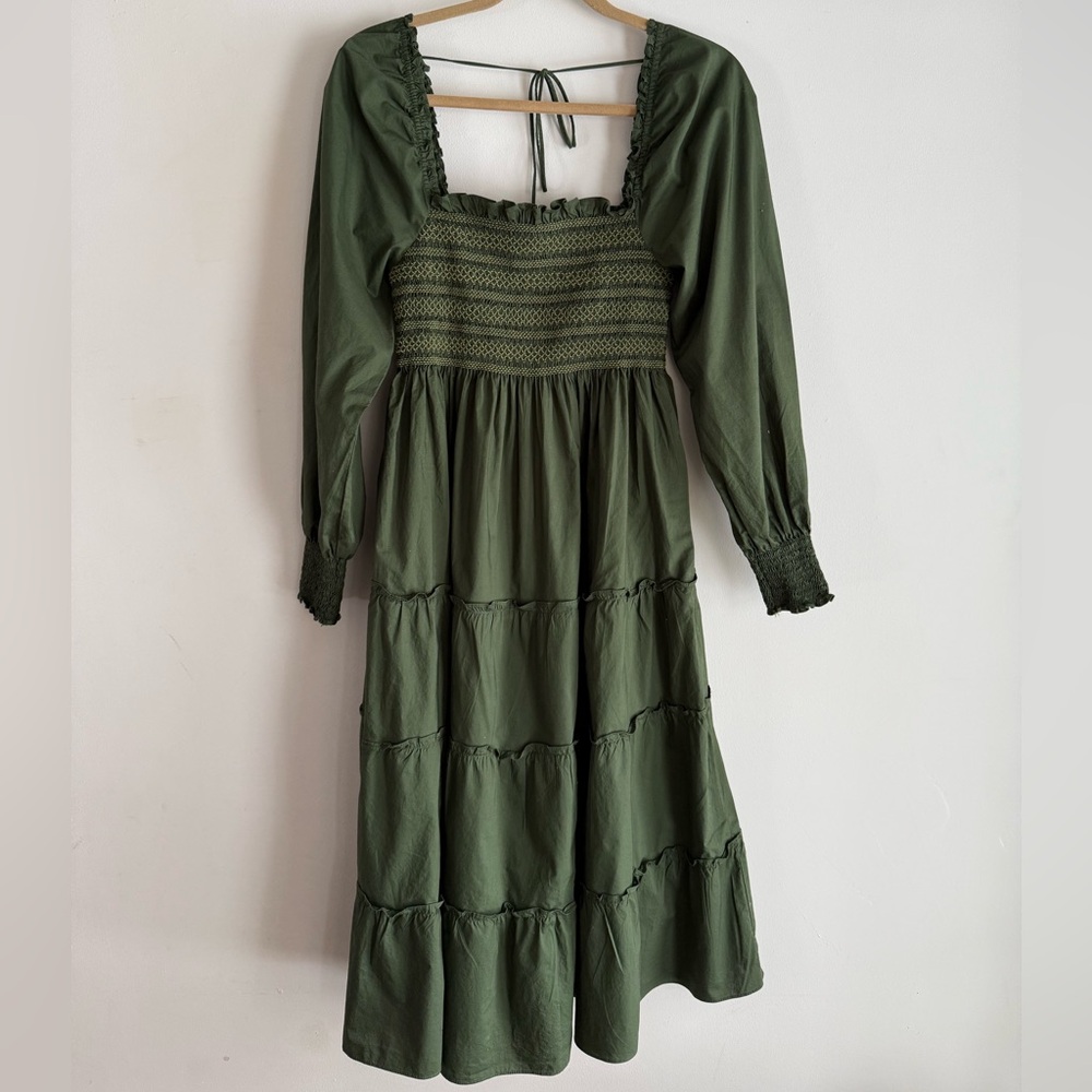 Hill House Forest Green Long Sleeve Dress